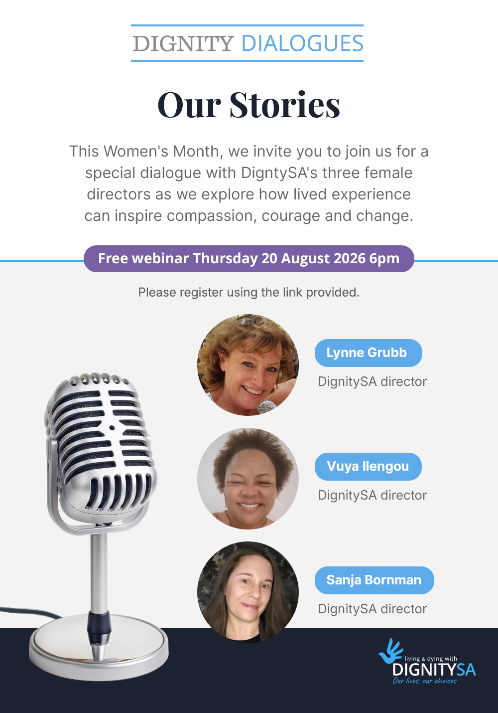 Dignity Dialogues poster for Our Stories