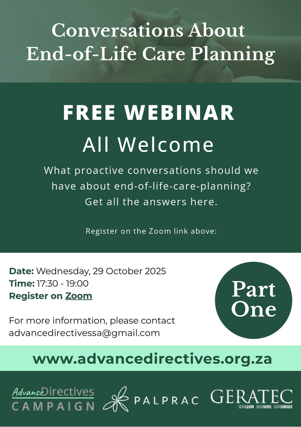 Advance Planning webinar poster