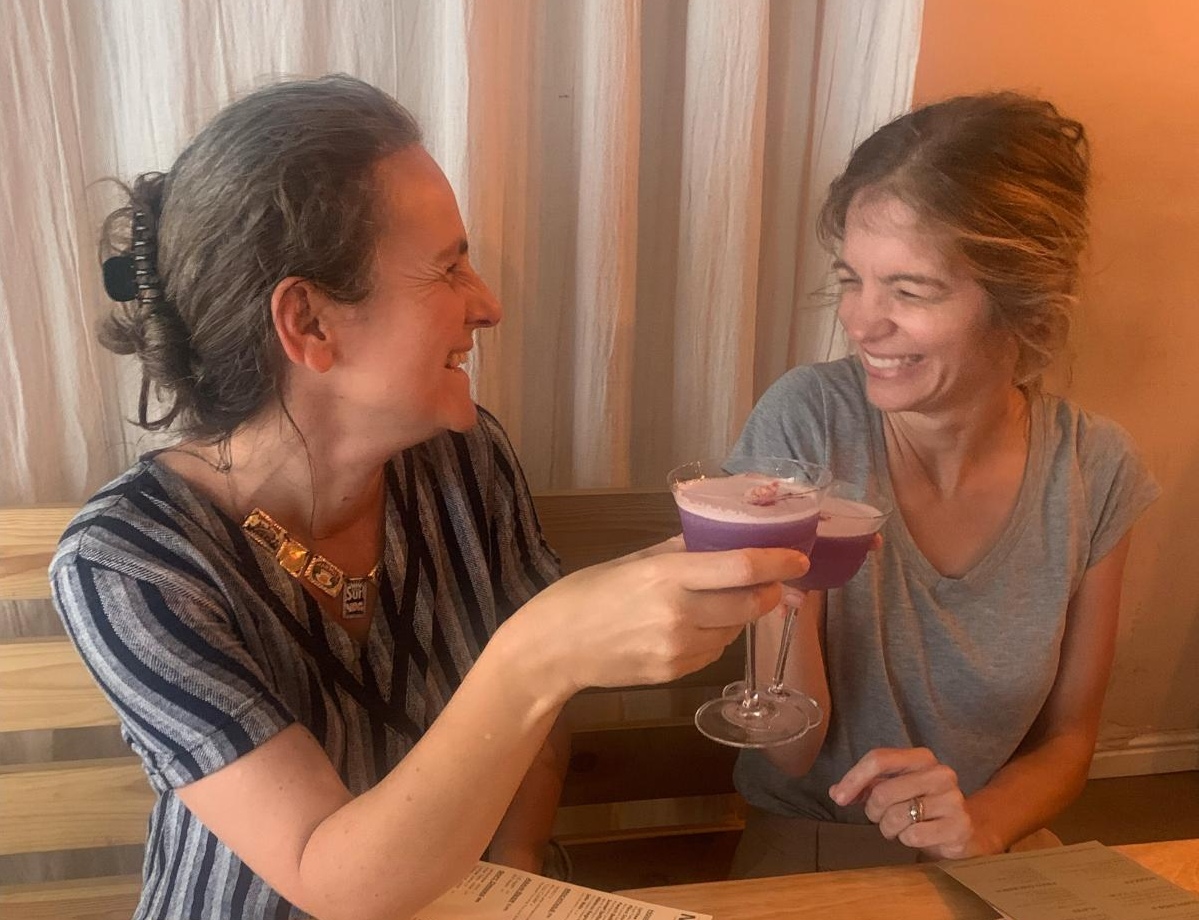 Leigh Meinert (left) with her sister Jennie
