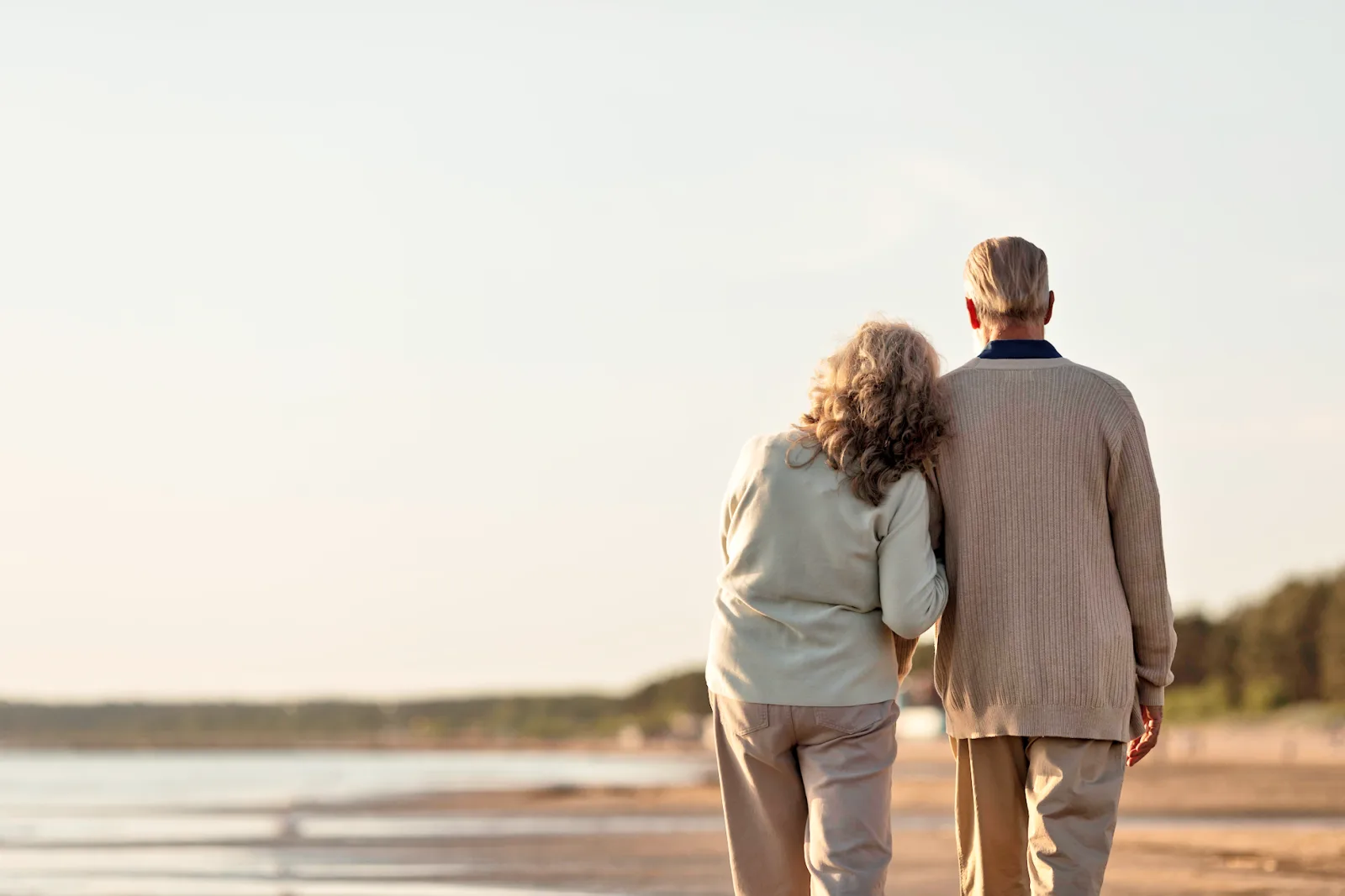 A senior couple at the seaside.